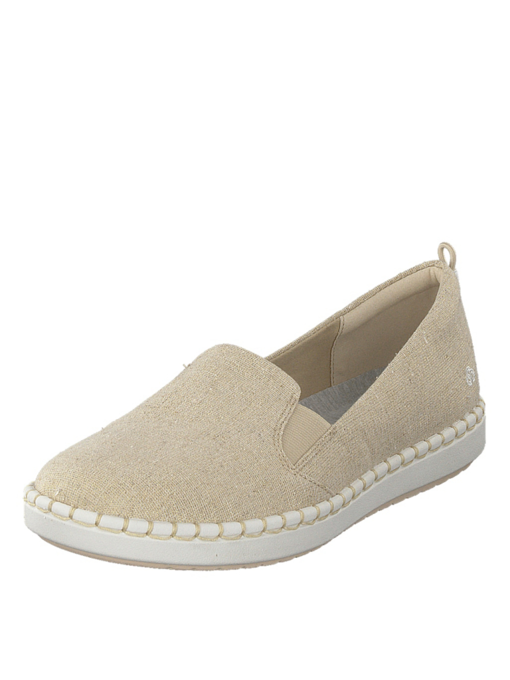 Women's Clarks Cloudsteppers Step Glow Slip Shoes in Soft Gold Size 10